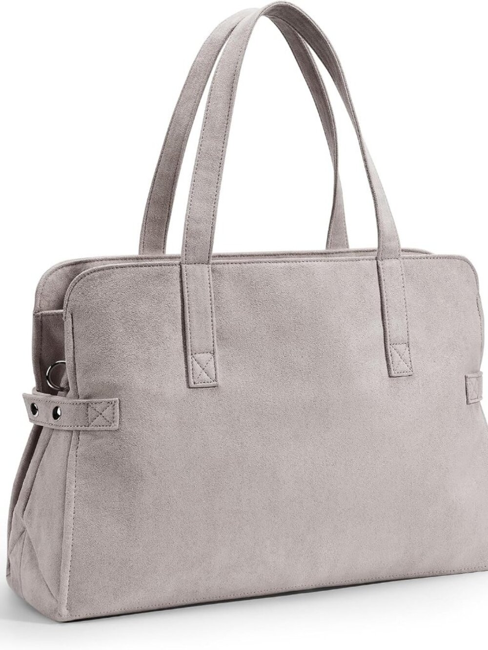KALIDI Suede Tote Bag with Zipper Women’s Purses Handbags for Work Travel